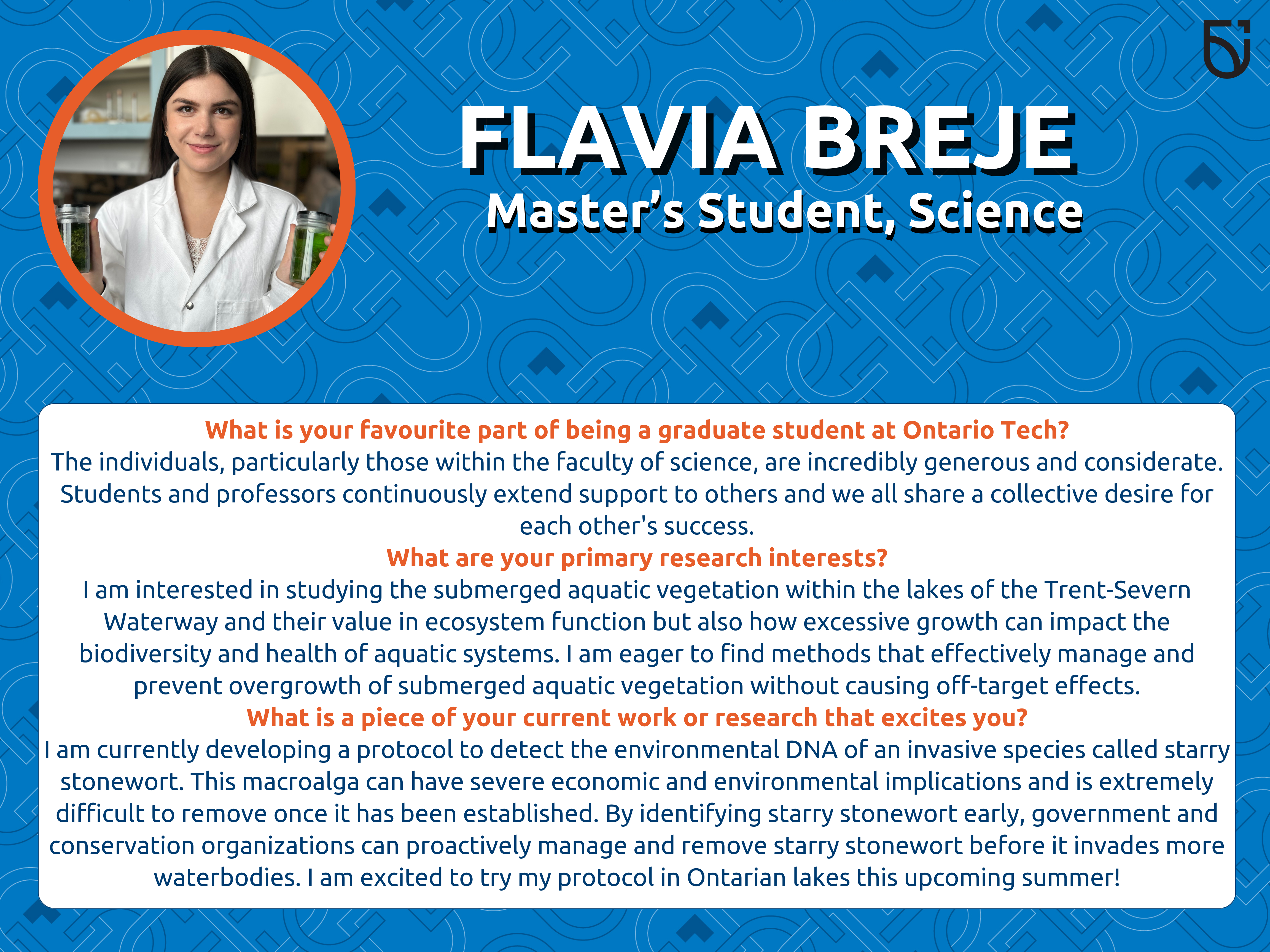 ww-website-breje.pngThis photo is a Women’s Wednesday feature of Flavia Breje, an MSc student in the Faculty of Science.