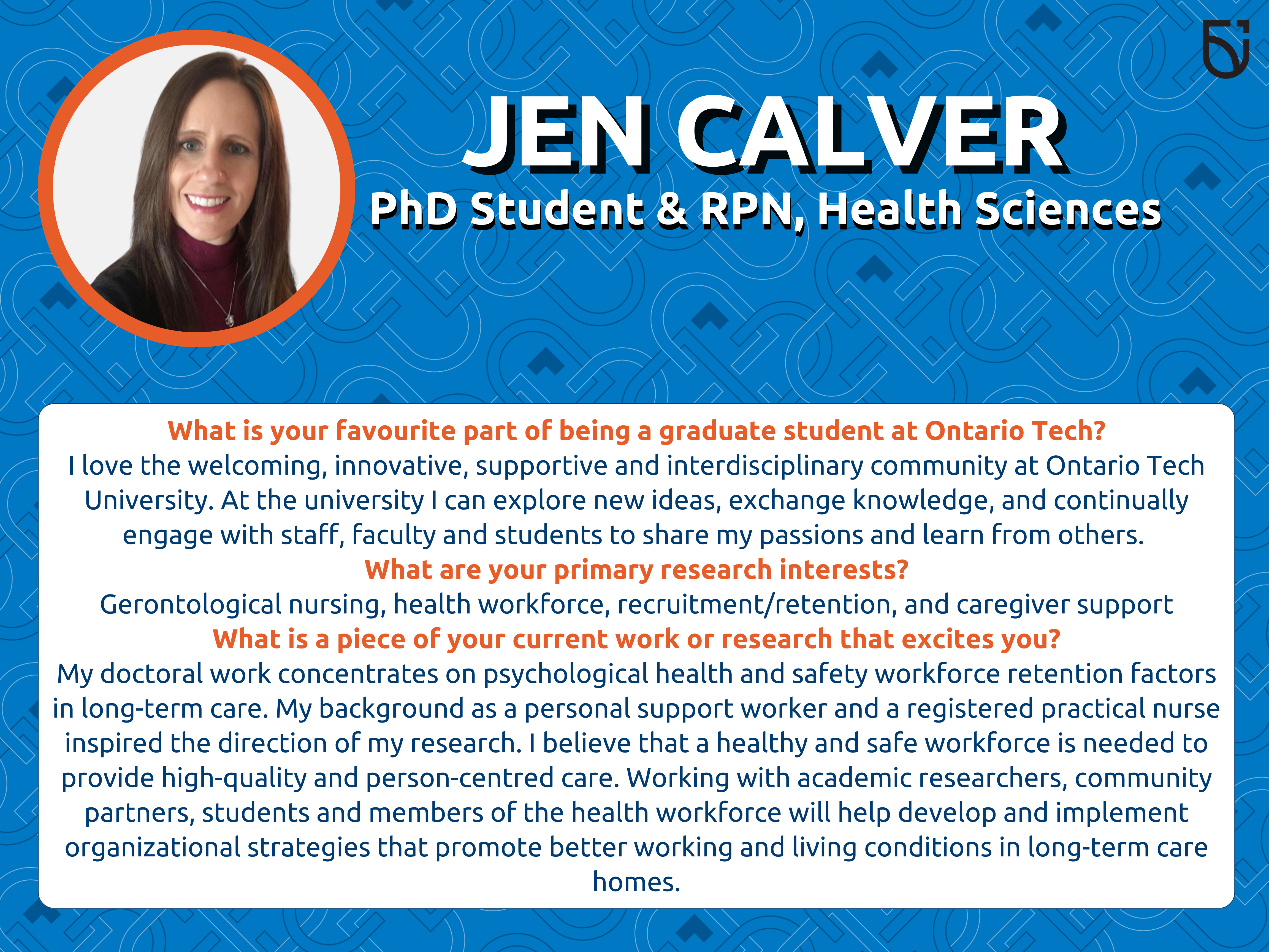 This photo is a Women’s Wednesday feature of Jen Calver, a PhD student in the Faculty of Health Sciences.