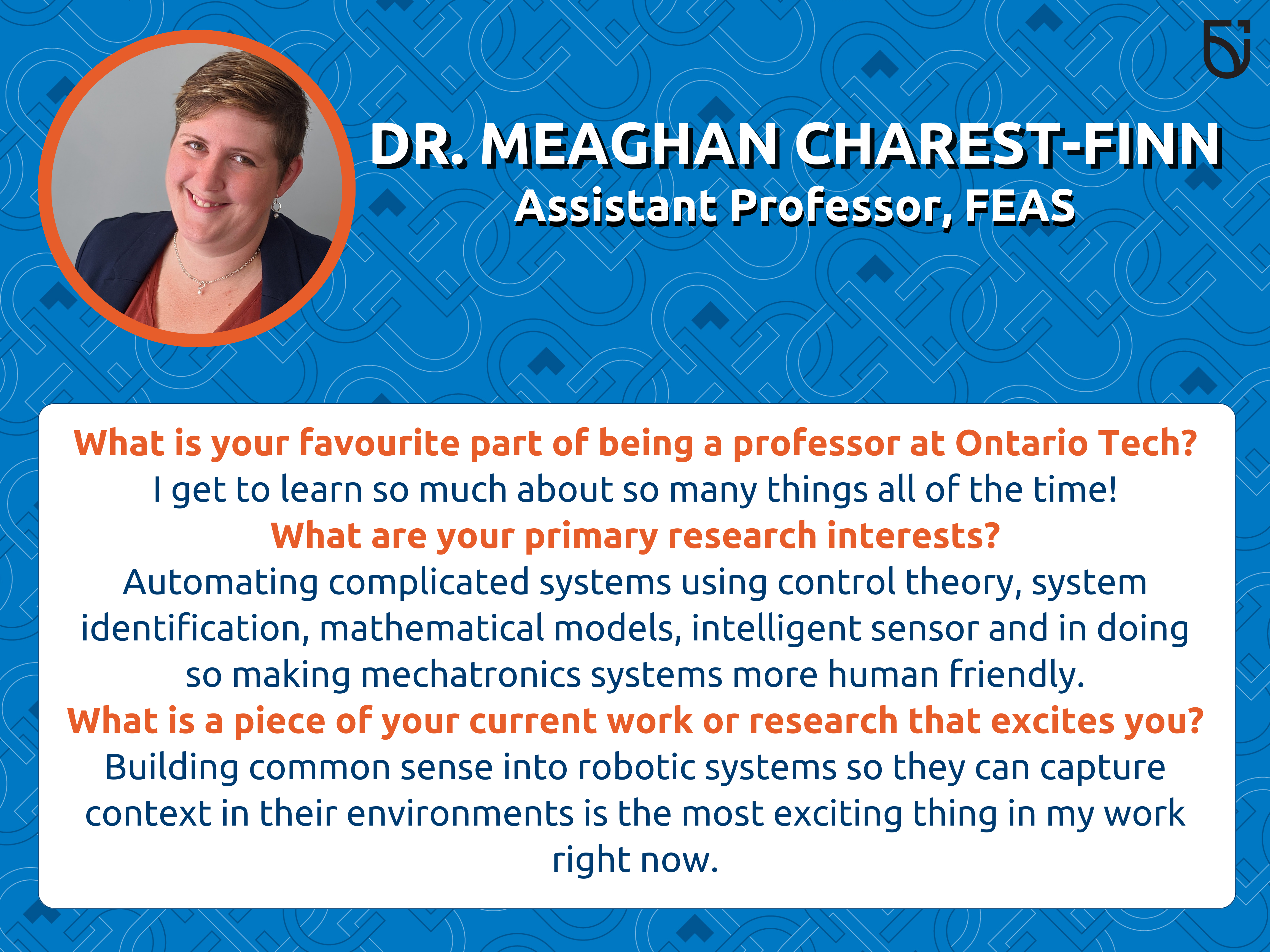 This photo is a Women’s Wednesday feature of Dr. Meaghan Charest-Finn, an Assistant Professor in the Faculty of Engineering and Applied Science