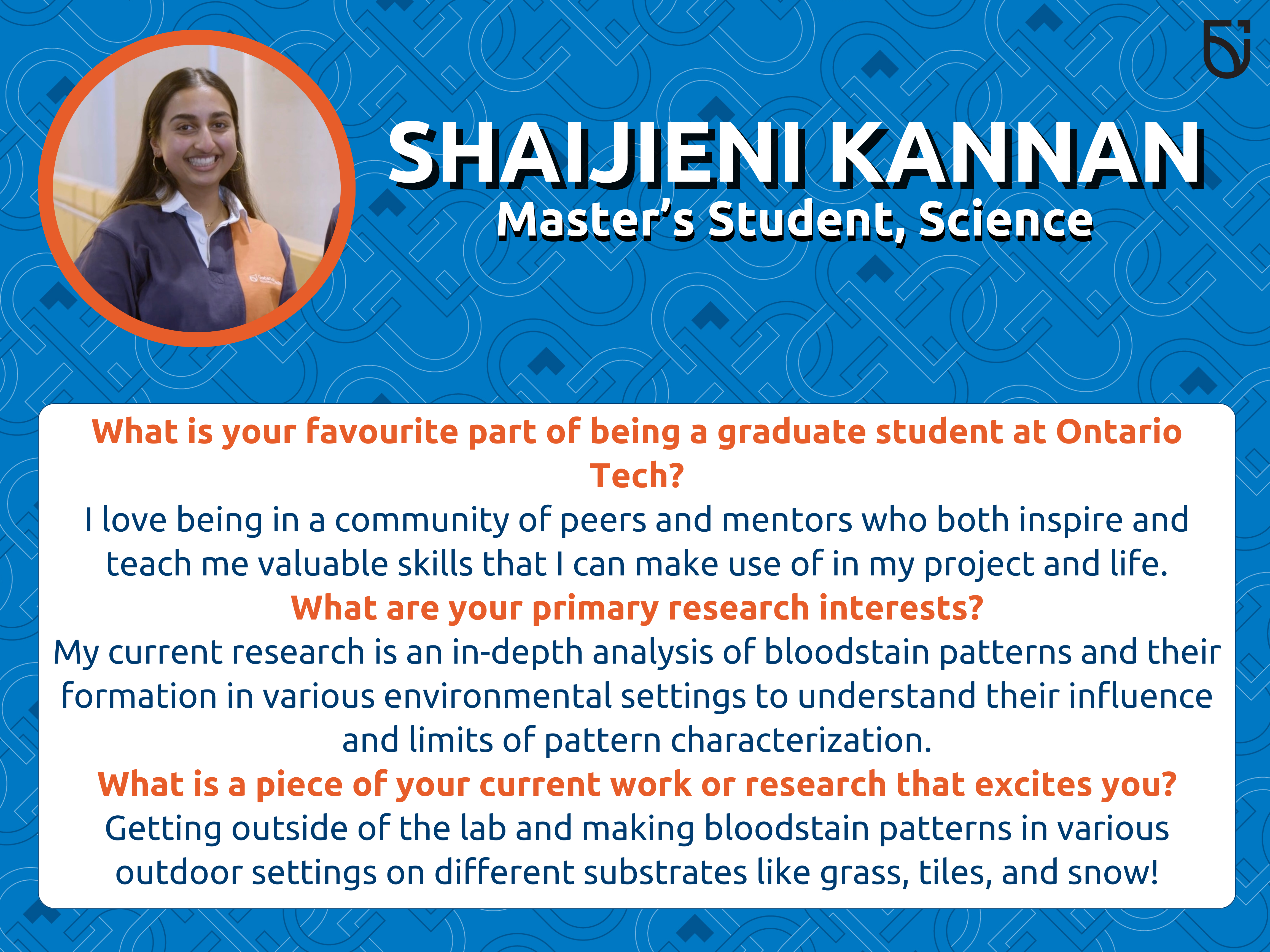 This photo is a Women’s Wednesday feature of Shaijieni Kannan, an MSc student in the Faculty of Science.