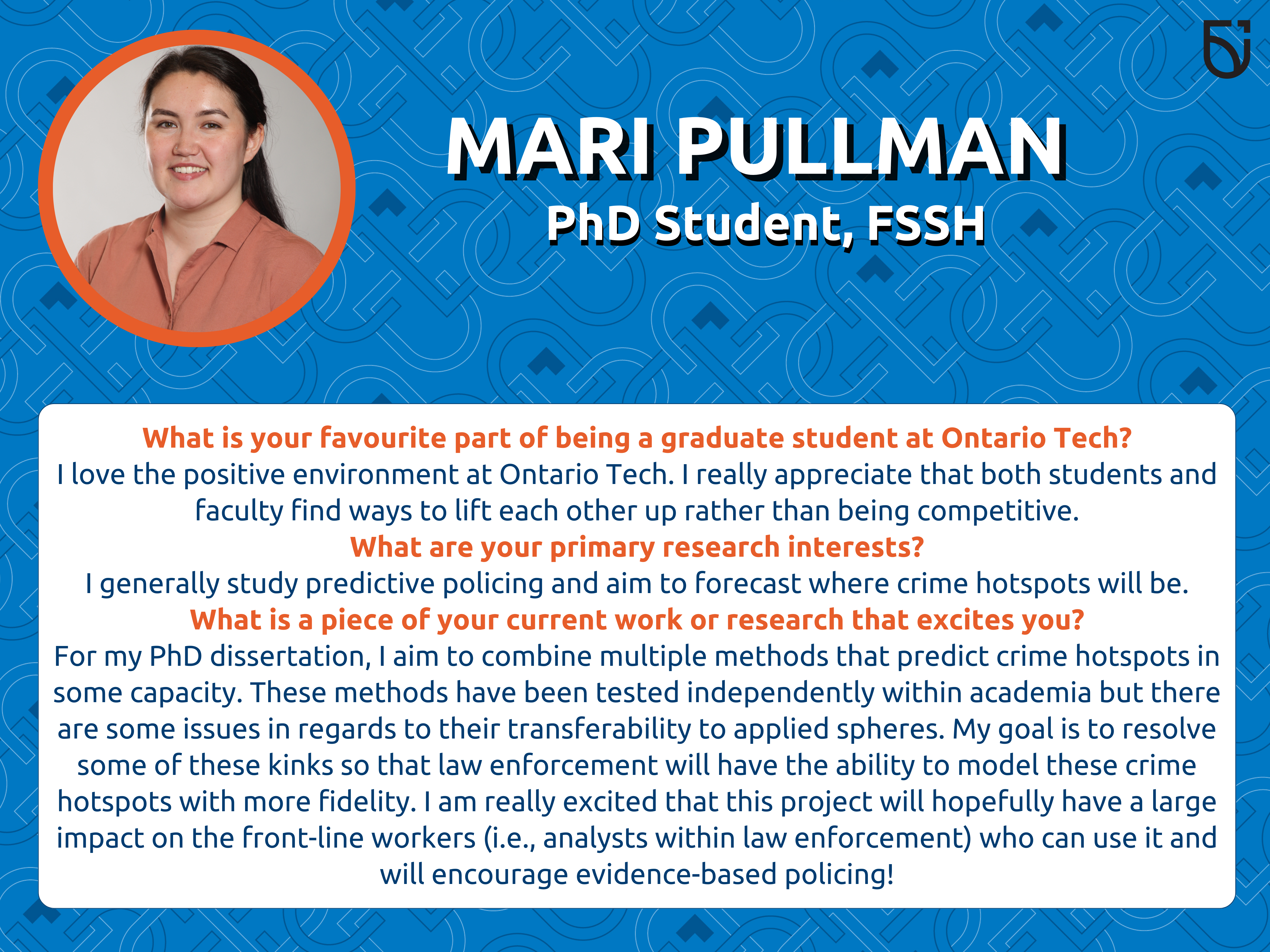 This photo is a Women’s Wednesday feature of Mari Pullman, a PhD student in the Faculty of Social Science and Humanities