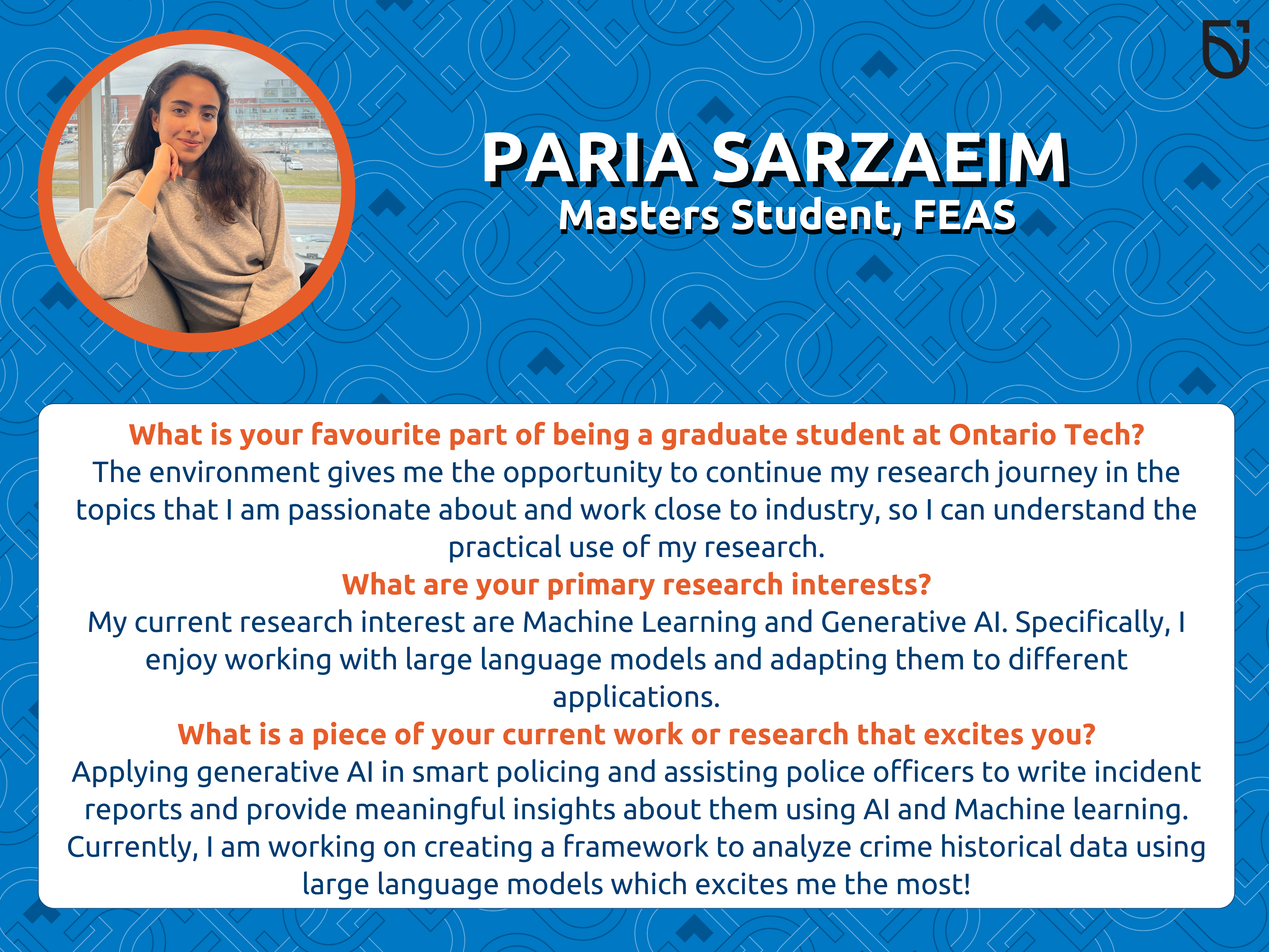 This is a photo of Paria Sarzaeim, a Master's Student in the Faculty of Engineering and Applied Science